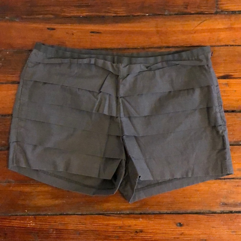 Grey J. Crew Pleated Shorts